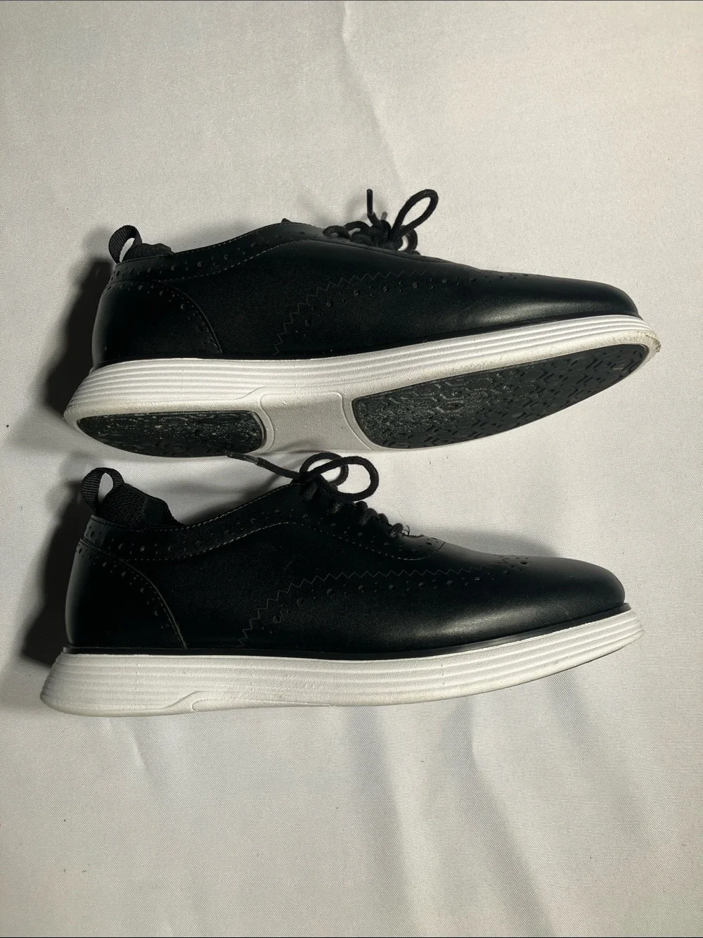 Classic Black Wingtip Derby Sneakers - Modern Comfort
